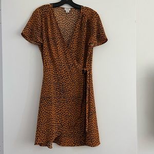 J Crew Wrap Leopard Print Dress